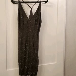 Sparkle Black Sequin Slip Dress